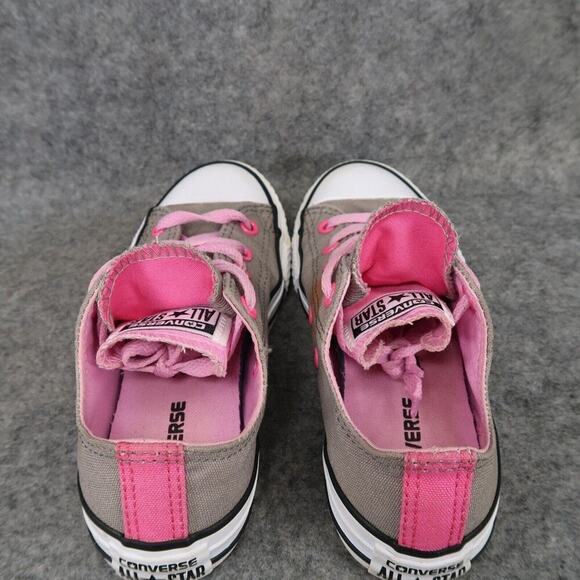 Converse Shoes Kids 1 Sneakers Double Tongue Chuck Taylor All Star Pink Gray Low - Picture 7 of 14